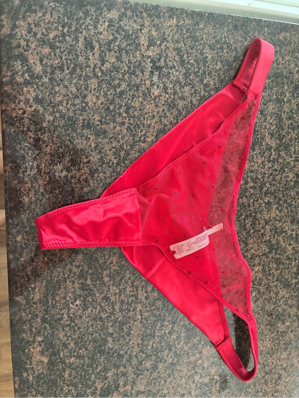 Etam Sheer Mesh Red Women's Thong NWOT